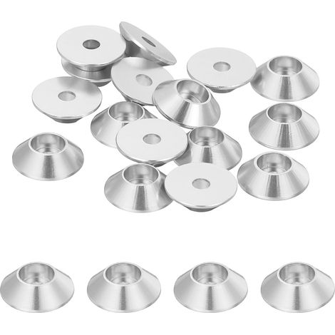 20 Pièces Rondelles à Tête Fraisée, Rondelles de Tasse M2 x 8.5 mm, Rondelle Fraisée, Rondelle Boulon En Aluminium Pour vis à tête, tige filetée, Accessoires Mécaniques, Argent (1/5)
