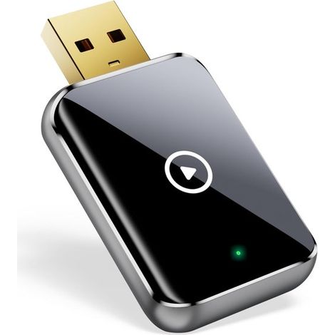 Adaptador CarPlay, Adaptador inalámbrico CarPlay 2025 compatible con iPhone, convierte conexión por cable a inalámbrica, Mini Plug & Play (1/5)