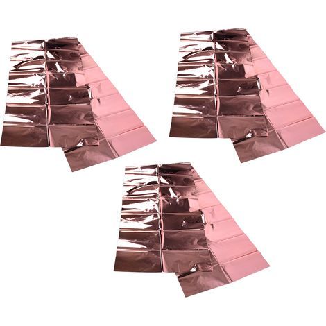 3-teiliges dekoratives Tischdecken-Set aus glänzendem Aluminium, roségoldene Metallic-Tischdecke, dekorative Accessoires (1/5)