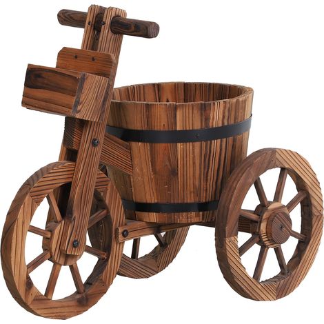 Porte-plante tricycle BIKE bois de sapin (1/5)