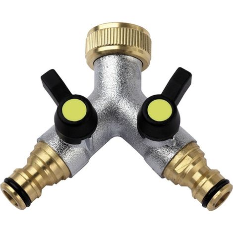 Derivacion en ´y´ 2 vias de laton con llave de paso y conexi (1/2)
