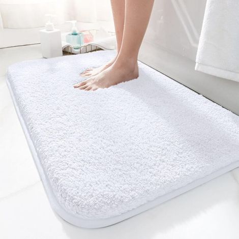 Bardusch-Tapis microfibre 40x60 cm, absorbant, antidérapant, lavable, blanc. (1/5)