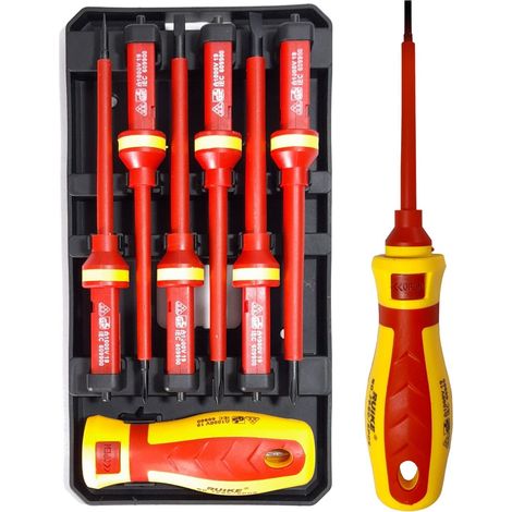 SET CACCIAVITI GIRAVITI PER ELETTRICISTA CACCIAVITE ISOLATI ISOLATO 6PZ 07283