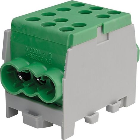 Hauptleitungs-Abzweigklemme - grün, 1-polig 2x Eingang 35 mm² / 4x Ausgang 25 mm²