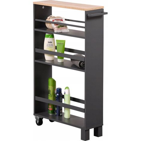 Kesper Mensola da cucina stretta bianca e nera 79 cm