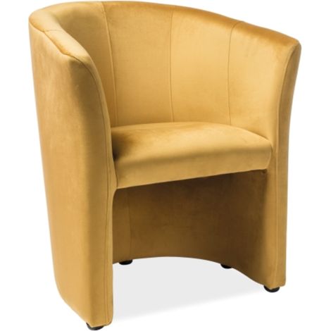 Fauteuil cabriolet confort velours curry Tisso (1/5)