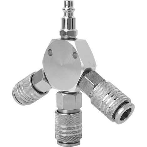 3-Wege-Luftschlauchverteiler-Schnellkupplungsadapter-Splitter 1/4'' F NPT (1/5)