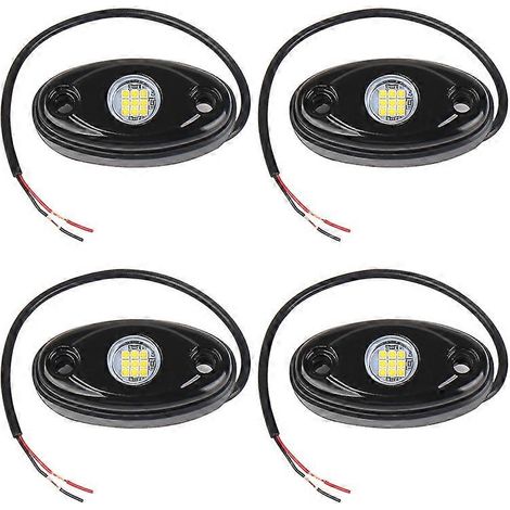 Kit de 4 éclairages LED néon blancs à 9 LED pour roches, camions et bateaux. (1/5)