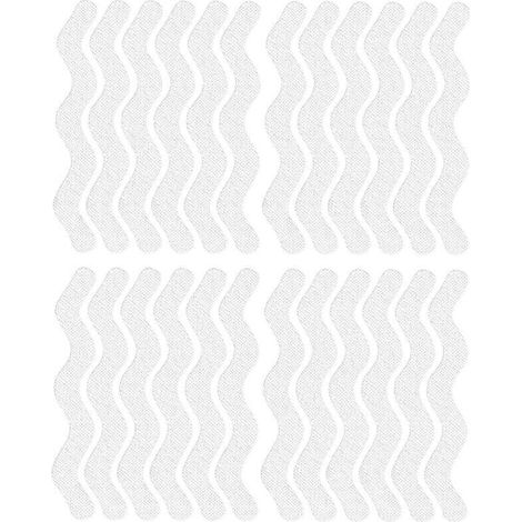 Autocollants de douche antidérapants, en forme de S, pour baignoires, douches, escaliers, 1,3 x 18 cm, 24 pièces, transparents (1/4)