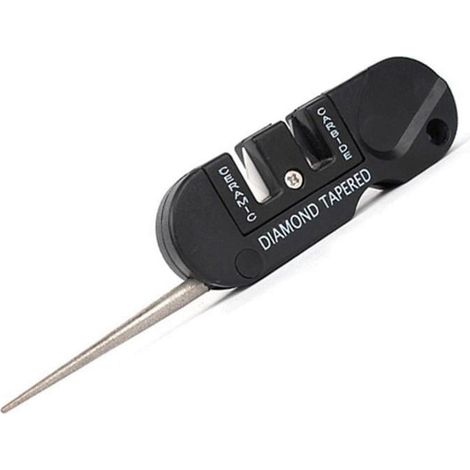 Aiguisoir Manuel - 3 En 1 - Lame En Acier Tungstène - Tige Électroplaquée Et Embouts Céramiques - Pour Couteaux De Cuisine Et De Table - 1 Pièce (1/5)