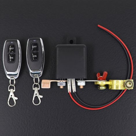 Relè per batteria automobilistica da 12 V, interruttore di disconnessione batteria wireless con telecomando e 2 telecomandi. (1/5)