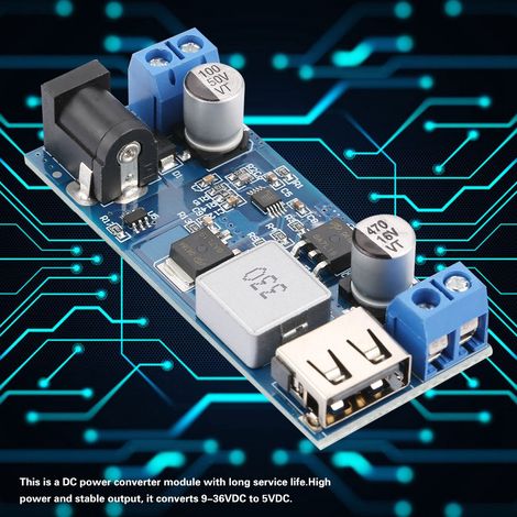 Module de conversion DC-DC 30W abaisseur de tension 9-36V vers 5V 6A, chargeur USB, alimentation buck 12V/24V, régulateur étanche pour voiture (1/5)