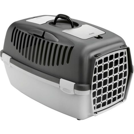 Cage gulliver 2, gris, taille 36 x 55 x 35 cm, transport pour chien max 8 kg. - animallparadise
