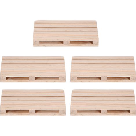 Sous-verres en Bois Naturel Anti-dérapants - Lot de 5 pour Table Bureau Maison Café (1/5)