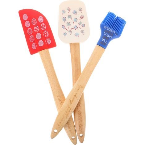 3pièces Spatules Silicone Résistantes Chaleur Pinceau de Cuisine Ustensiles Antiadhésifs pour Pâtisserie Mélange (1/5)