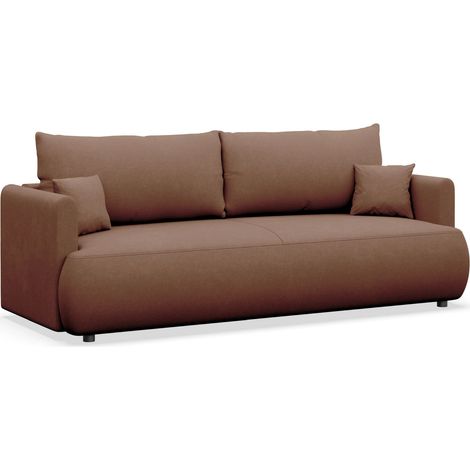 Selsey Ovo Mini – 3-Sitzer Schlafsofa mit Bettkasten, Kupfer, Chenille Easy Clean (1/5)