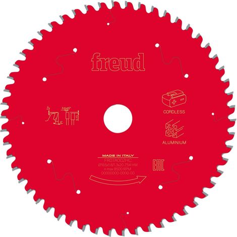 Freud F03FS10086 Metal Circular Saw Blade 165 x 20 x 1.8/1.3mm x 54T FRE03FS10086