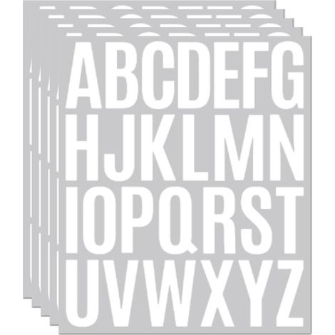 5 feuilles Lettres et Chiffres, Vinyle Blanc 5cm, Résistant Eau et UV, Pour Vêtements Sacs Décoration (1/5)