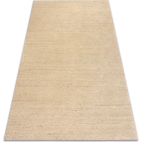 Tappeto in lana BERBER LOOM sabbia chiara, beige - TESSUTO A MANO, mélange spesso beige 140x200 cm