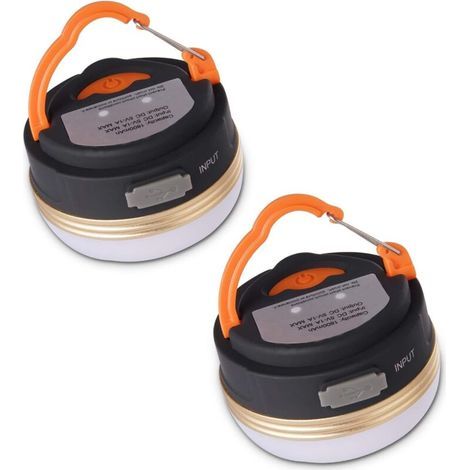 Lanterne de Camping [2 Pack] lumières de Tente Rechargeable Batterie, Résistant à l\'Eau, Base Magnétique, 3 Modes d\'Éclairage avec Câble USB pour Camping,Travaux,Chasse,Tente, Pêche,Randonnée (1/5)