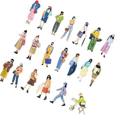 40 stickers fille thème tendre, autocollants DIY pour scrapbooking, carnets, cahiers, téléphones, gourdes - pack de 40 pièces décoratives. (1/5)
