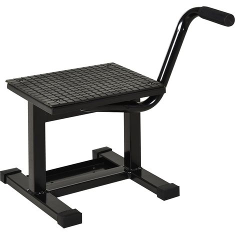 Cavalletto Alzamoto max 150kg con Superficie in Gomma e Manovella 48x34x43 cm in Acciaio Nero