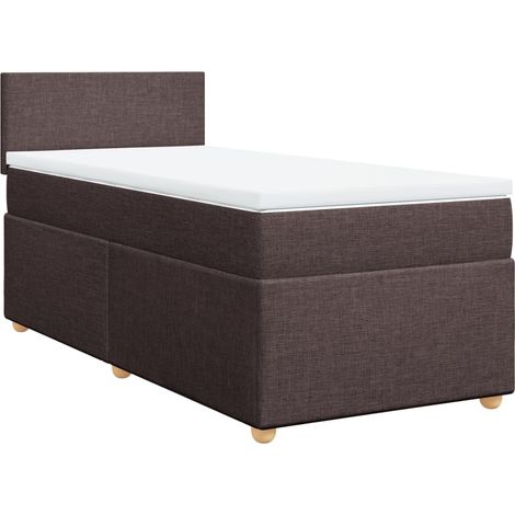 Maison Exclusive - Sommier à lattes de lit avec matelas Marron foncé 100x200 cm (1/5)