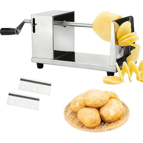 Coupe-pommes de terre en spirale - Coupe-pommes de terre manuel - Convient pour les pommes de terre, les concombres, les fruits et les frites spirales (1/5)
