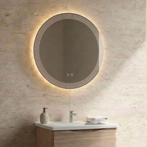 Miroir salle de bain rond LED anti-buée 70 cm tactile IP44 SA26-006 (1/3)