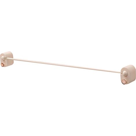 Einfacher, an der Wand montierter Handtuchhalter fürs Badezimmer, längliche weiße Stange, die ohne Bohren auskommt, Badezimmeraccessoire.