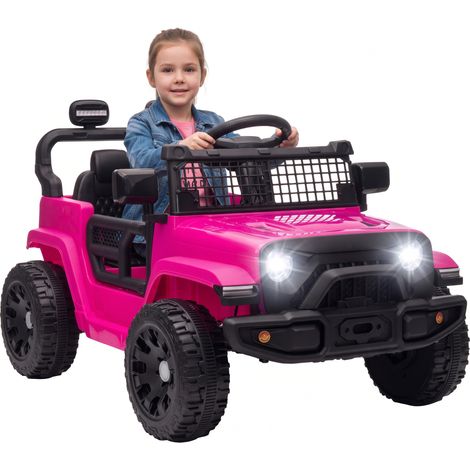 AIYAPLAY 12V Electric Car for Kids with Remote Control, Dual Motors, Pink (1/5)