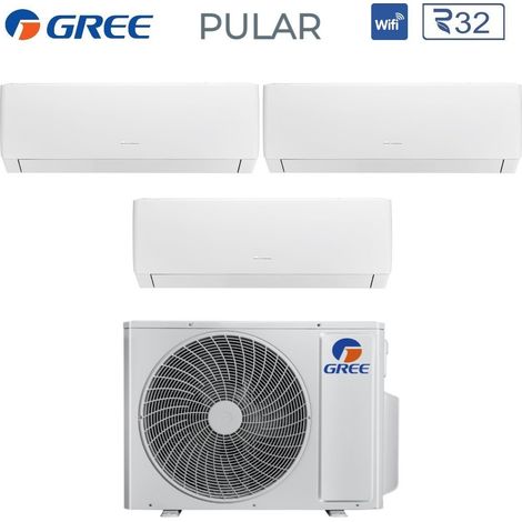 Gree Trial Split Inverter-Klimagerät Serie PULAR 9+18+18 mit GWHD(42)NK6LO R-32 Wi-Fi Integrated 9000+18000 btu