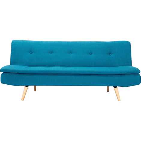 Sofá convertible 3 plazas azul petróleo SENSO (1/5)
