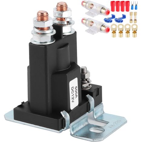 Relais CC 12 V/500 A, porte-fusible 100 A, isolateur de charge double batterie pour voiture, camping-car ou yacht (1/5)