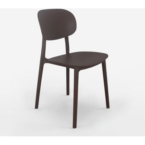 Stuhl modernes Design Polypropylen Küche Esszimmer Außenbereich Nantes - Braun