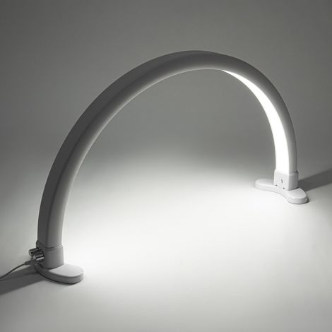 Lampe de bureau LED en forme de croissant avec luminosité réglable de 2700K à 5600K, idéale pour les manucures et les soins de beauté. (1/5)