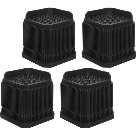 Rehausseurs de meubles empilables lot de 4 noirs hauteur 7 1 (1/5)