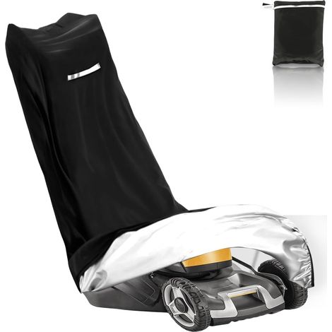 Lawnmower Cover:Waterproof 210D Oxford Fabric Protective Cover with Drawstring and Storage Bag for Lawn Tractor (195 x 108 x 66cm) (1/5)