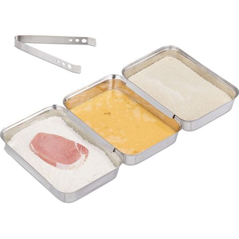 Breading tray set stainless steel (1/5)