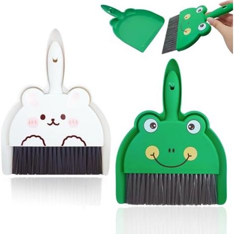 Mini Besen und Kehrschaufel Set (2 teilig): Jedes Set enthält einen Besen und eine Kehrschaufel und eignet sich für kleine Schreibtischschränke. (1/4)