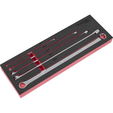 Sealey AK63110 Premier Extra-Long Double End Ring Spanner Set in EVA Foam Tray 5pc (1/4)