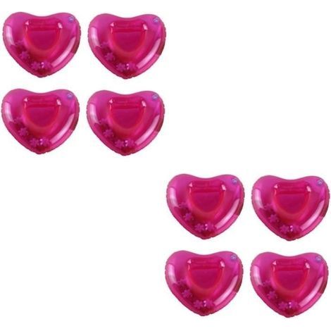 8 Pièces Coeur Floatie Porte-Gobelet Gonflable Boisson Plage Porte-Gobelet Eau sous-Verres Roses (1/4)