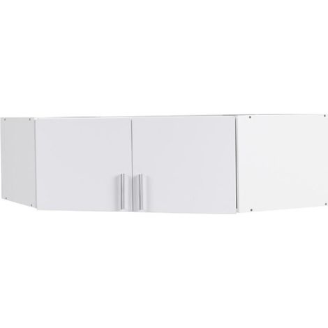 Sopralzo per armadio ad angolo a due porte collezione FLEX, colore bianco lucido.