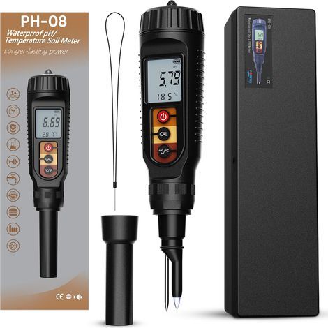 Soil pH meter with pH, soil moisture, light and soil temperature. Small and lightweight for vegetable gardens. (1/5)
