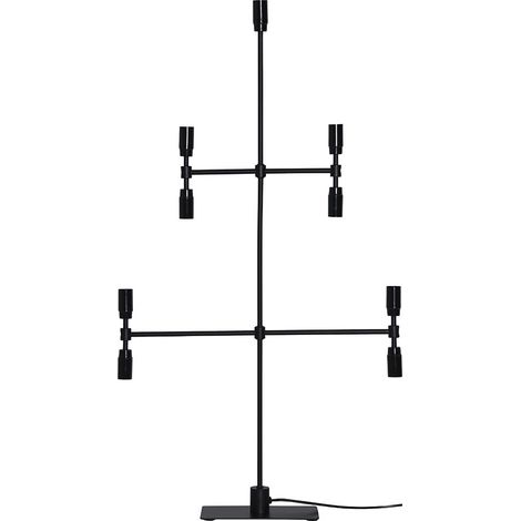 Moderner Kerzenleuchter ,Twice', 5-armig, 9-flammig, E14 Fassungen, Netzbetrieb, schwarz, H 91cm (1/5)