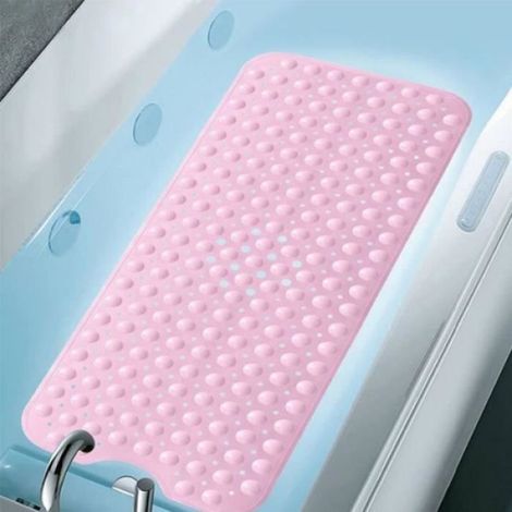 Tapis De Bain - PVC 100x40 Cm - Antidérapant Avec Ventouses - Pour Salle De Bains Maison Spa Gym - 1 Pièce (1/4)