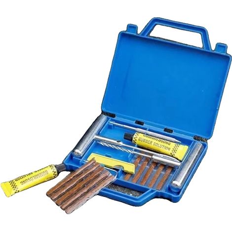 Kit de reparación de neumáticos, 11 piezas, metal y plástico, ligero 0,65 kg, caja de almacenamiento compacta, fácil de usar. (1/5)