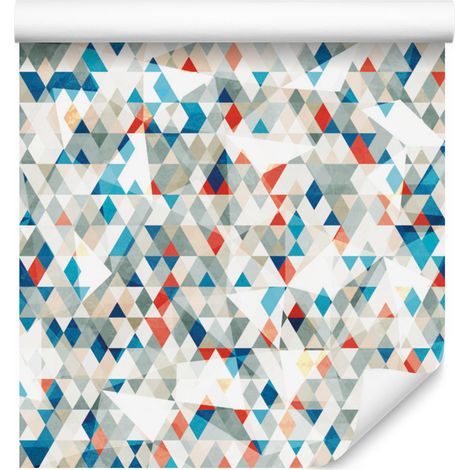 Papier peint à motifs de triangles colorés pour salon et chambre 50x1000 cm (1/5)