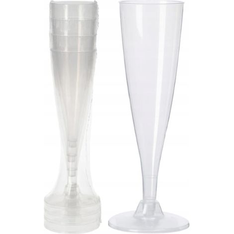 Champagnergläser aus Kunststoff, 4er-Set, 130 ml