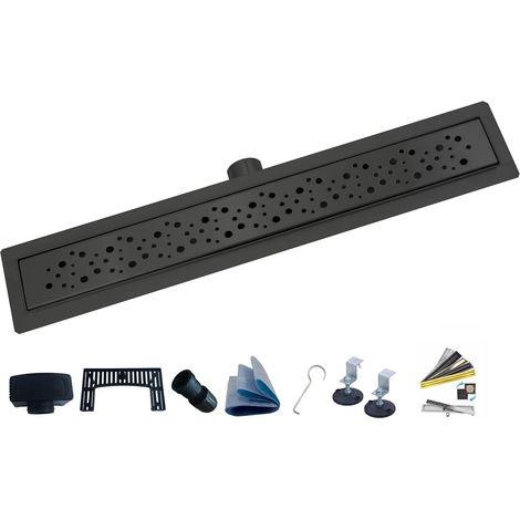 1 Caniveau De Douche, Acier Inoxydable, Siphon Ultra-plate, Grille Linéaire, Salle De Bain